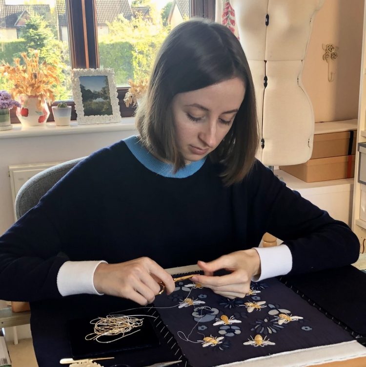 Hannah Mansfield, also known as The Perpetual Maker, at work in her studio.